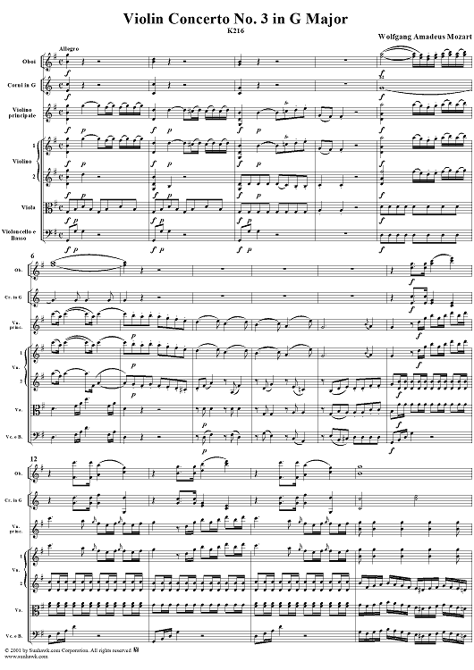 Violin Concerto No. 3 - Full Score