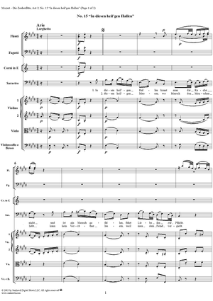 "In diesen heil'gen Hallen", No. 15 from  "Die Zauberflöte", Act 2 (K620) - Full Score