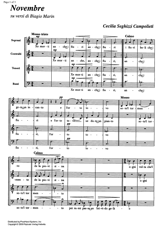 Novembre - Score