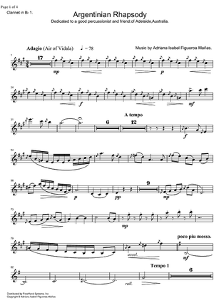 Argentinian Rhapsody - Clarinet in B-flat