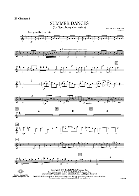 Summer Dances - Bb Clarinet 2