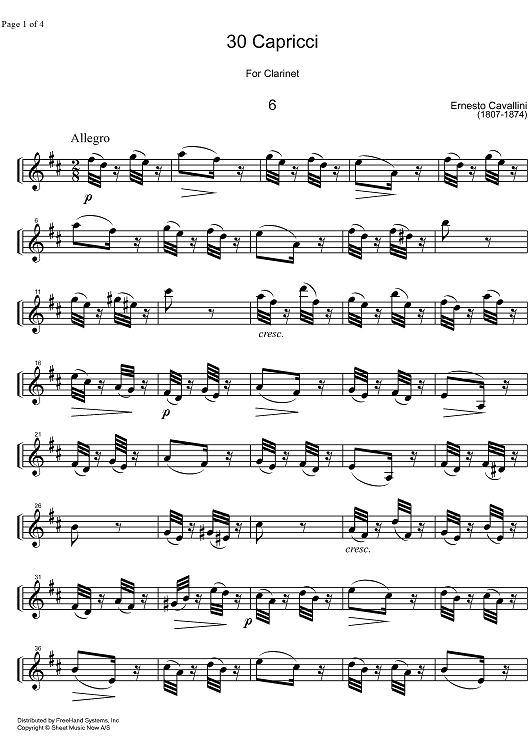 Capriccio No. 6 D Major