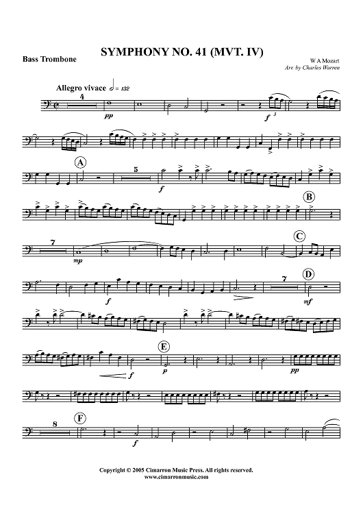 Symphony No. 41, Mvt. IV - Bass Trombone