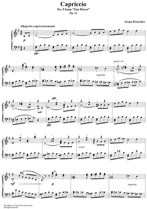 Capriccio, No. 5 from "Ten Pieces", Op. 12