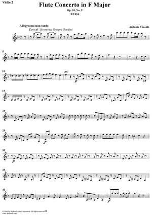 Flute Concerto in F Major, Op. 10, No. 5 - Violin 2