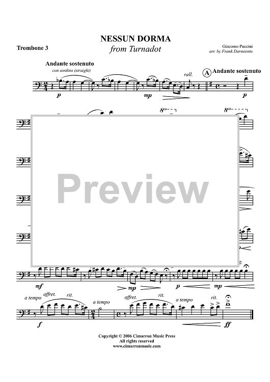 Nessun Dorma - Trombone 3