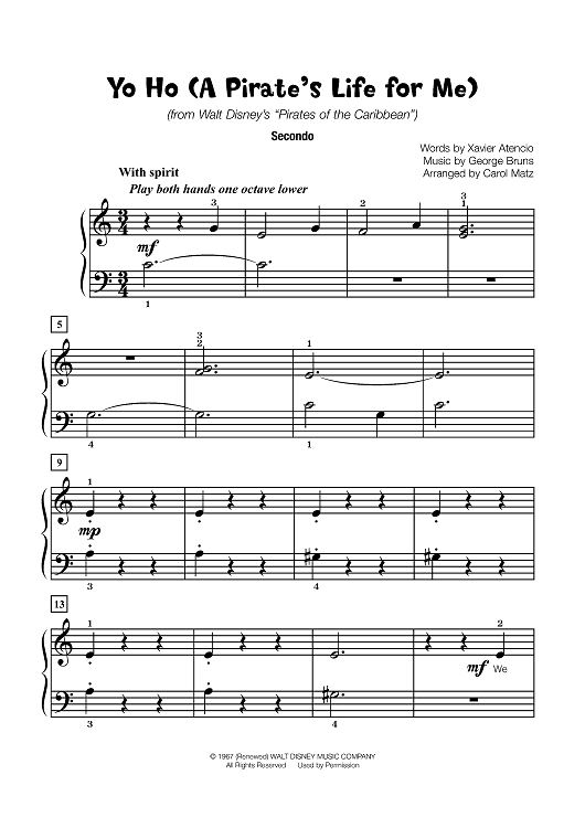 Yo Ho (A Pirate's Life for Me)