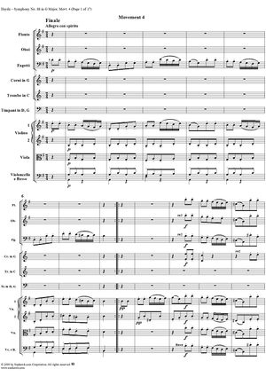 Symphony No. 88 in G Major  movt. 4  - Hob1/88 - Full Score
