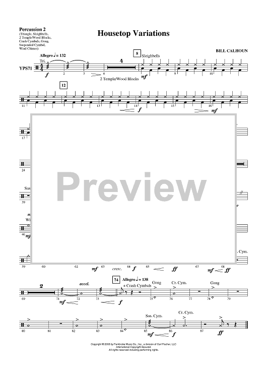 Housetop Variations - Percussion 2