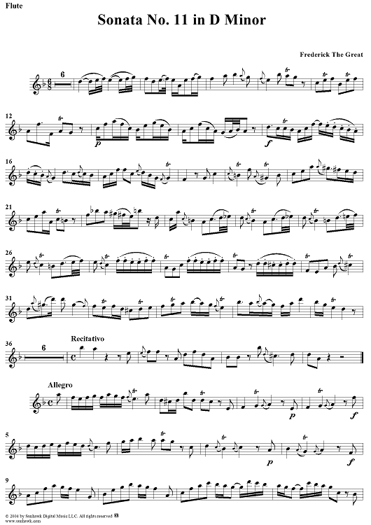 Sonata No. 11 in D Minor - Flute
