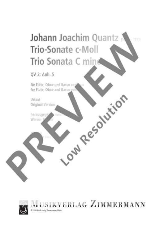 Trio Sonata C Minor in C minor - Score and Parts