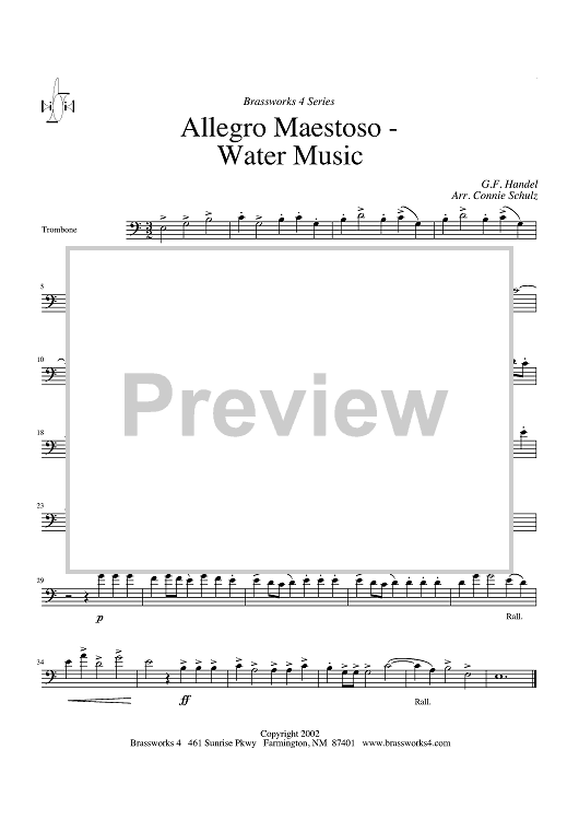 Allegro Maestoso - Water Music - Trombone