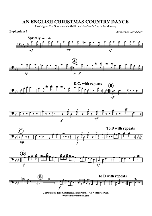 An English Christmas Country Dance - Euphonium 2 BC/TC