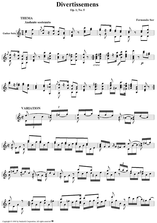 Six Divertissemens, Op. 1, No. 5