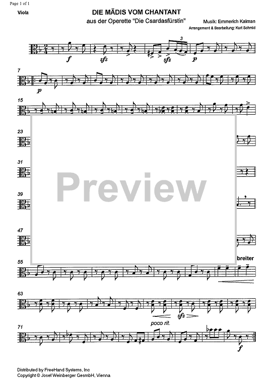 Die Mädis vom Chantant from Die Csardasfürstin - Viola
