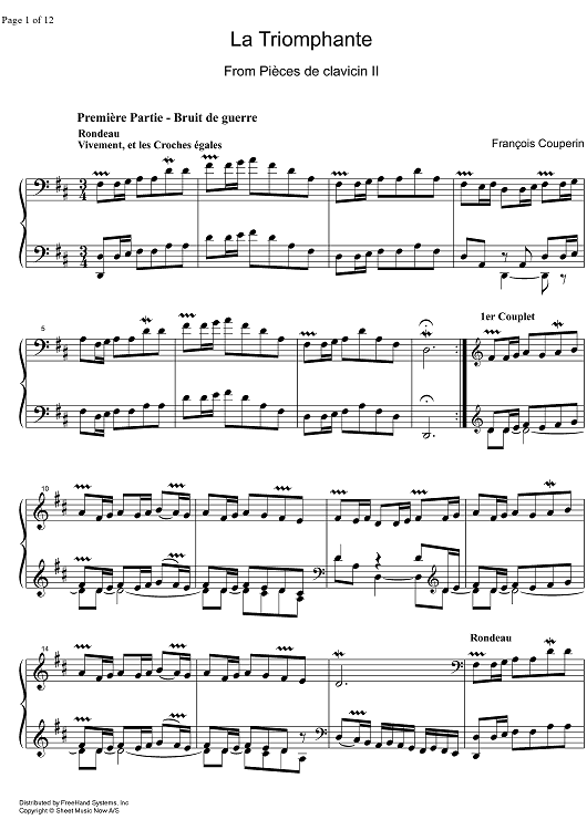 Pièces de clavecin 10th ordre, La Triomphante