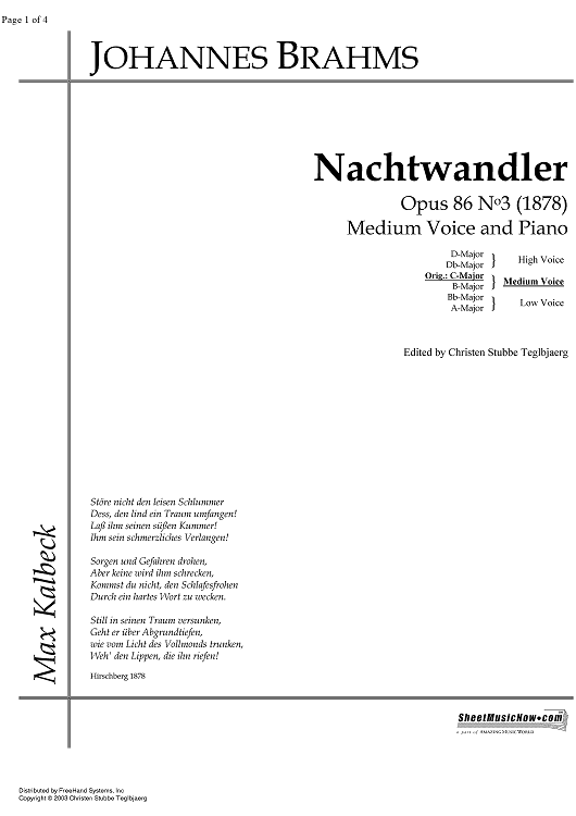 Nachtwandler Op.86 No. 3