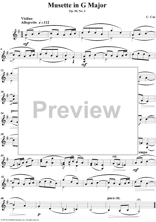 Musette in G Major - Violin