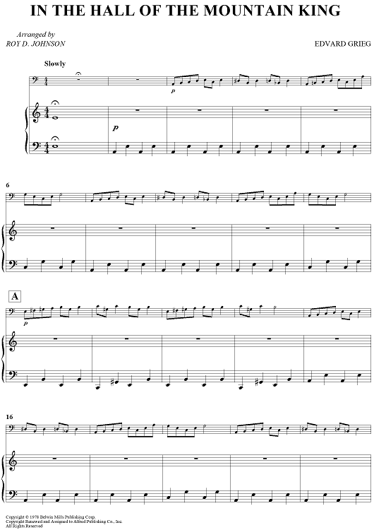 In The Hall Of The Mountain King" Sheet Music for Bassoon/Piano Sheet