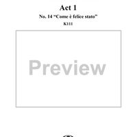 "Come è felice stato", No. 14 from "Ascanio in Alba", Act 1, K111 - Full Score