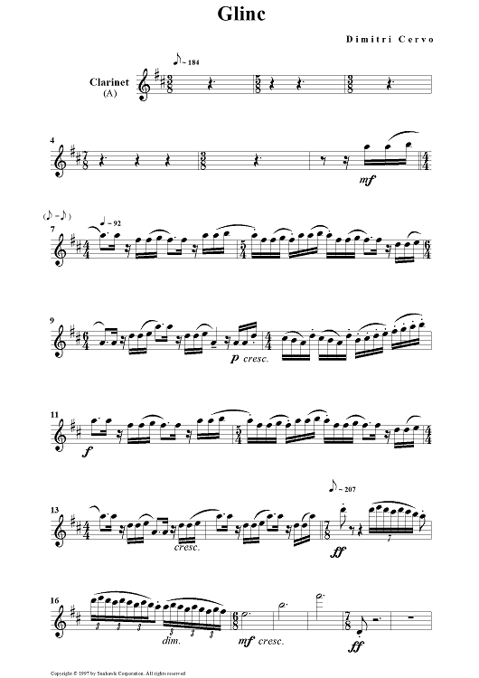 Glinc - Clarinet in A