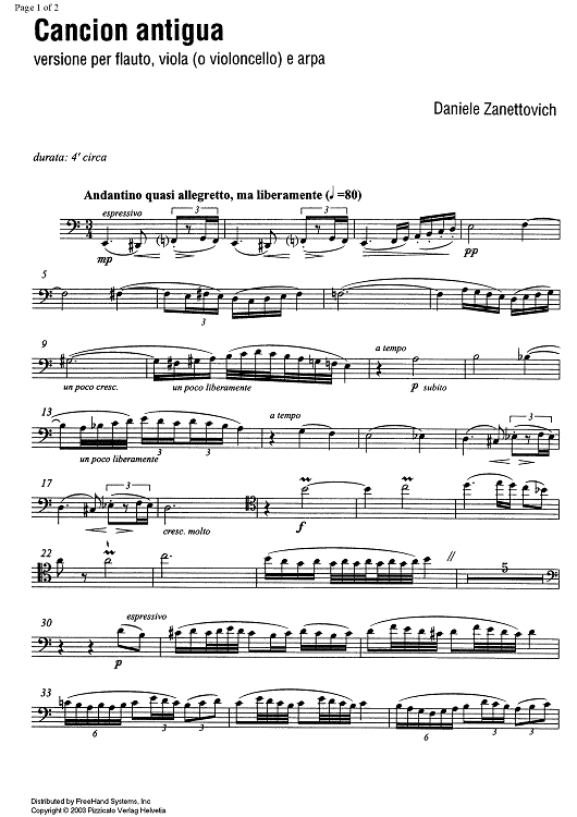 Cancion antiqua - Cello