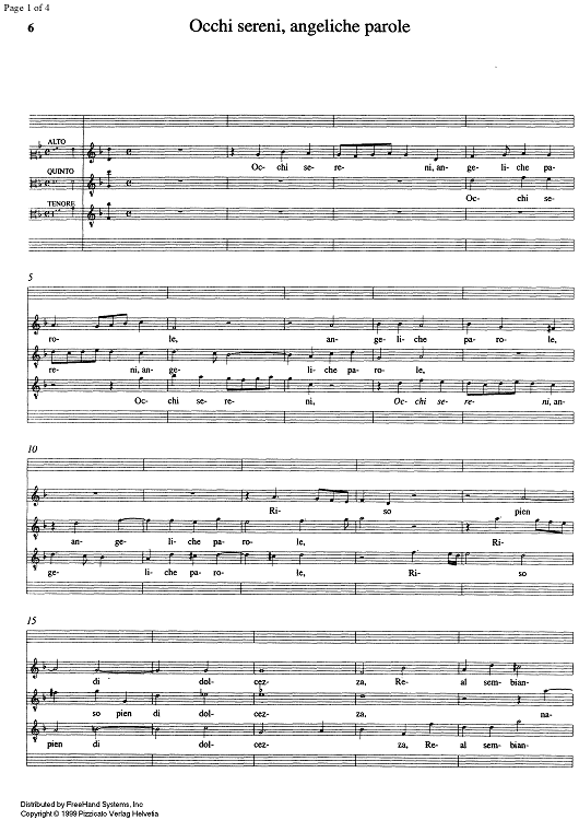Occhi sereni, angeliche parole