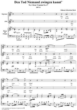 "Den Tod niemand zwingen kann" (duet), No. 3 from Cantata No. 4