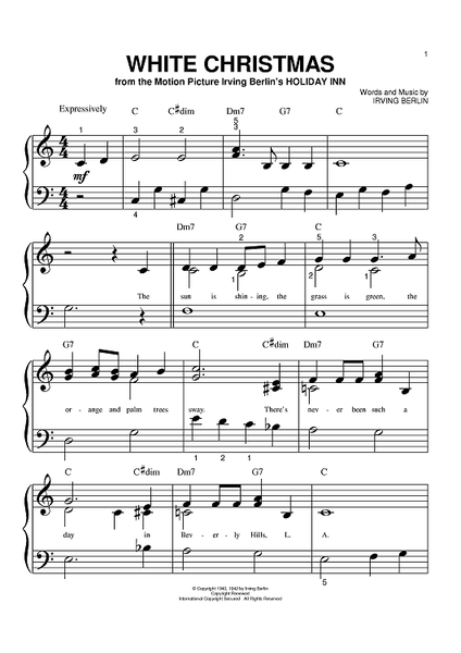 White christmas sheet deals music