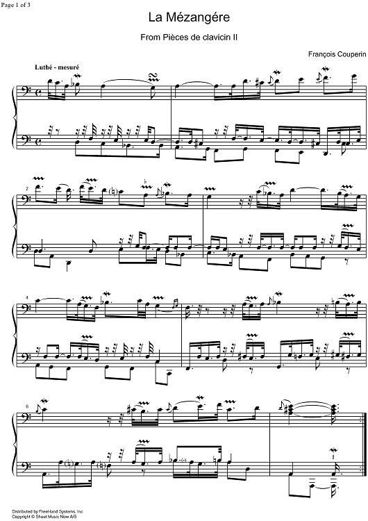 Pièces de clavecin 10th ordre, La Mézangére