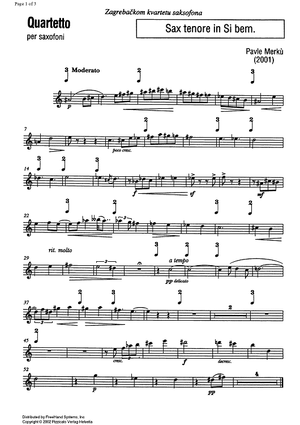 Quartetto (Quartet) - Tenor Saxophone