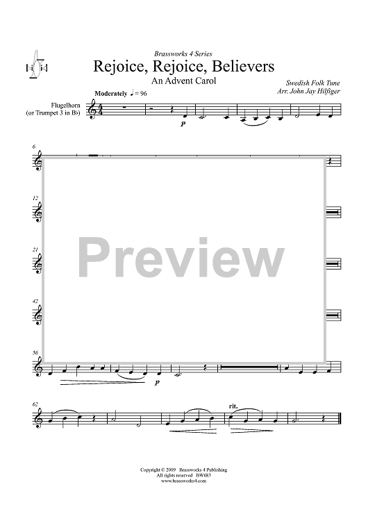 Rejoice, Rejoice, Believers - Flugelhorn (Trumpet 3 in Bb)