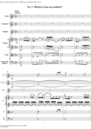 Risolver non osa confusa (Aria), No. 1 from "Il Sogno di Scipione" - Full Score
