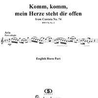 "Komm, komm, mein Herze steht dir offen", Aria, No. 2 from Cantata No. 74: "Wer mich liebet, der wird mein Wort halten" - English Horn