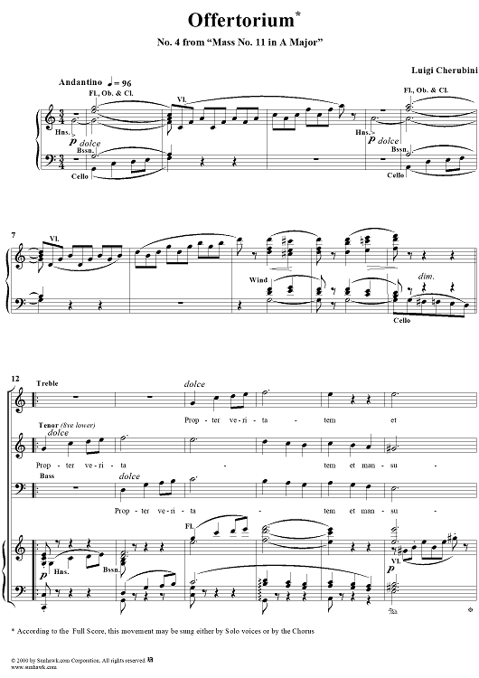 Offertorium - No. 3 from "Mass No. 11 in A major"