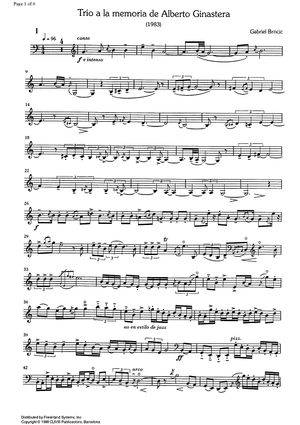 Trio a la memnoriade Alberto Ginastera - Cello