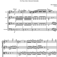 Quartet D Major KV285 - Score