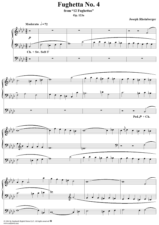 Fughetta No. 4 from "Twelve Fughettas", Op. 123a