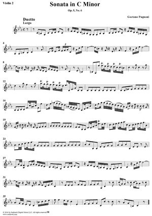 Sonata in C Minor, Op. 5, No. 6 - Violin 2