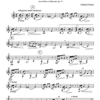 Sicilienne - from Pelléas et Mélisande, Op. 78 - Part 4 Bass Clarinet in Bb