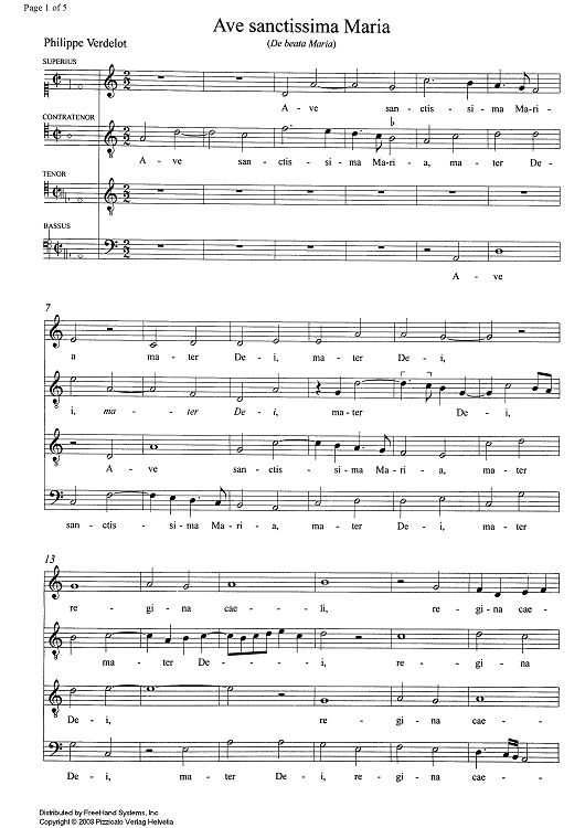 Ave sanctissima Maria - Score
