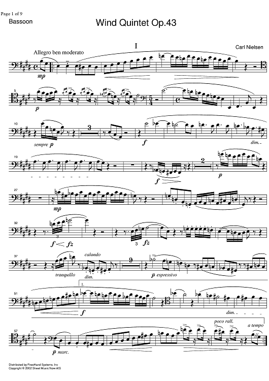 Quintet Op.43 - Bassoon