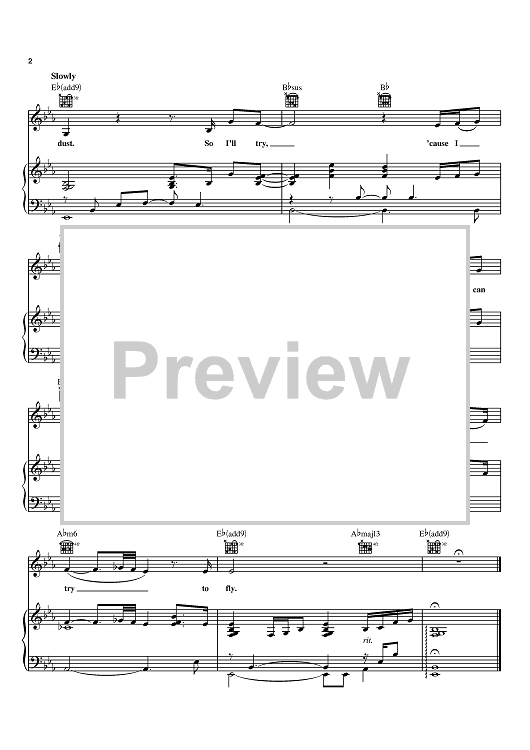 I'll Try (Reprise)" Sheet Music by Jonatha Brooke for Piano/Vocal