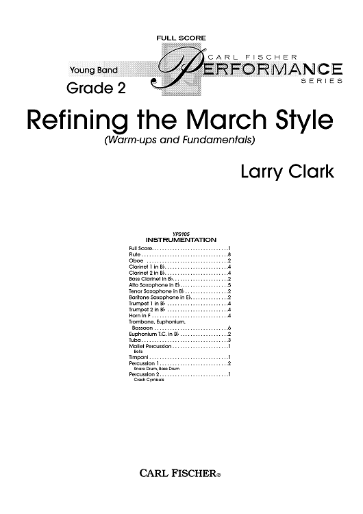 Refining the March Style (Warm-ups and Fundamentals) - Score
