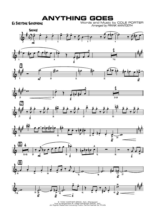Anything Goes - E-flat Baritone Saxophone