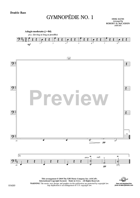 Gymnopédie No. 1 - Double Bass