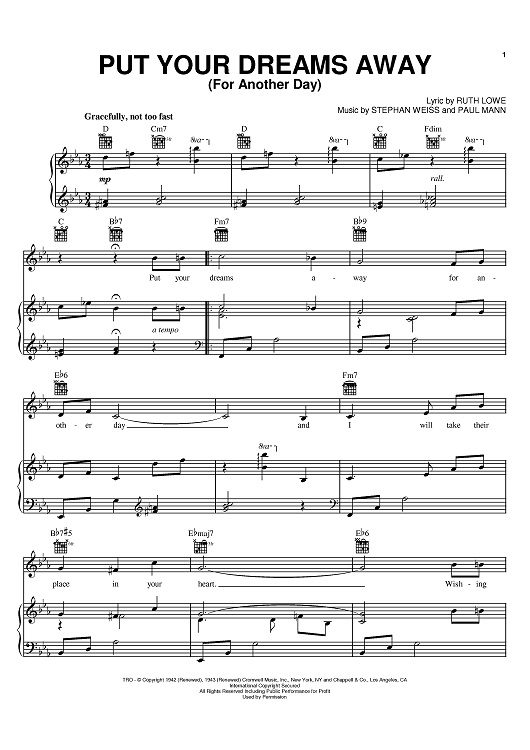 Put Your Dreams Away (For Another Day)