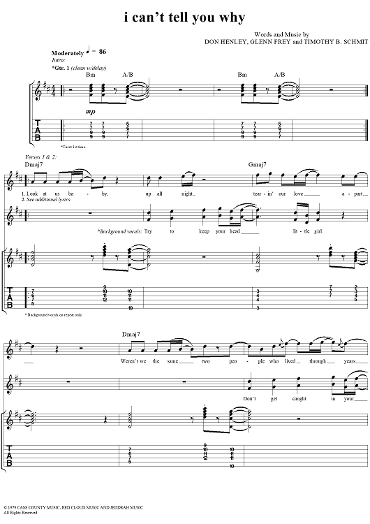 I Can't Tell You Why