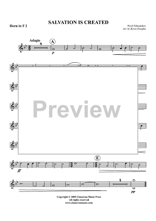 Salvation is Created - Horn 2 in F