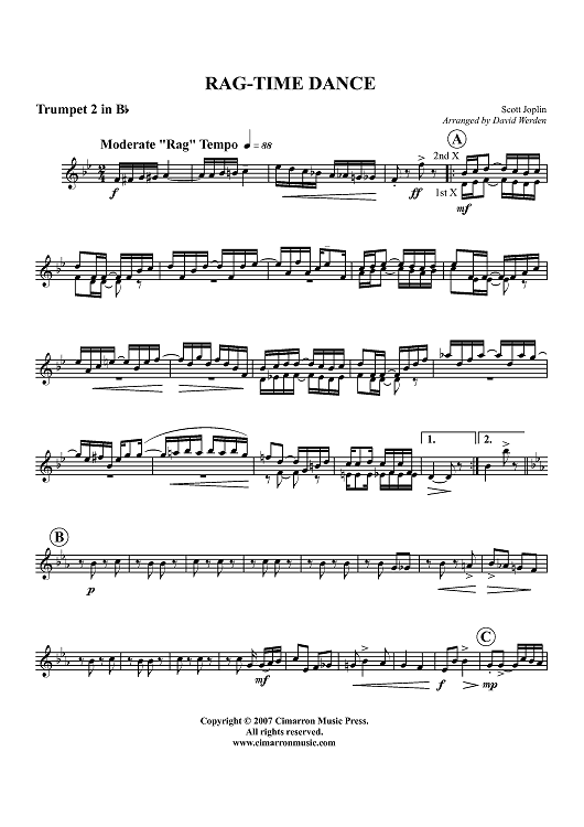 Rag-Time Dance - Trumpet 2 in B-flat